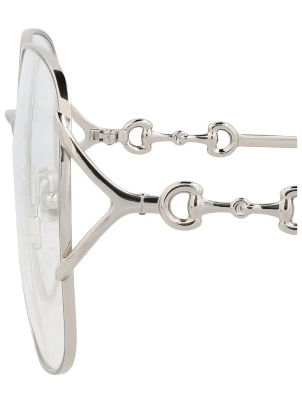 New Gucci Women's Eyeglasses Square Rectangle Metal Frame Silver Silver